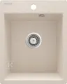 Zlewozmywak granitowy Corio, beżowy, 1-komorowy 400x500x211 mm + osprzęt Space-Saver