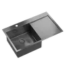 QUADRON Zlewozmywak 78x48 RUSSEL 111 Lewy grafitowy, syfon HB7912PVDBST1 (WR45) *