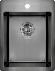 Zlewozmywak stalowy Olfato Precious, titanium, 1-komorowy 390x505x200 mm + osprzęt