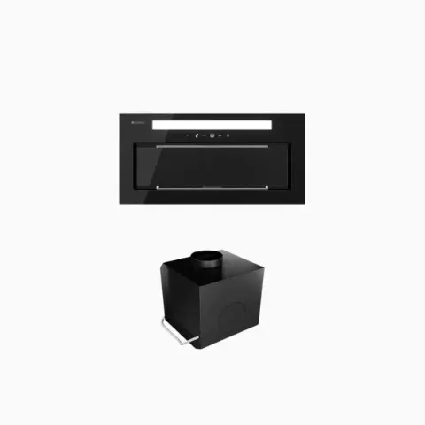 Okap podszafkowy GLOBALO 60cm SILENTIO 60.2 black + Turbina TW 2.1