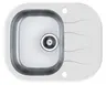 ALVEUS Zlewozmywak 62x50 WAVE UP 10 stal, białe szkło, syfon 1123810 (W45) *