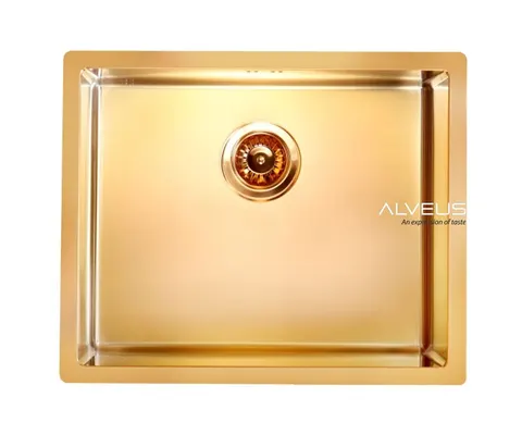 ALVEUS Zlewozmywak 55x45 MONARCH QUADRIX 50 brąz PVD, bez syfonu 1103384 (WP80) *