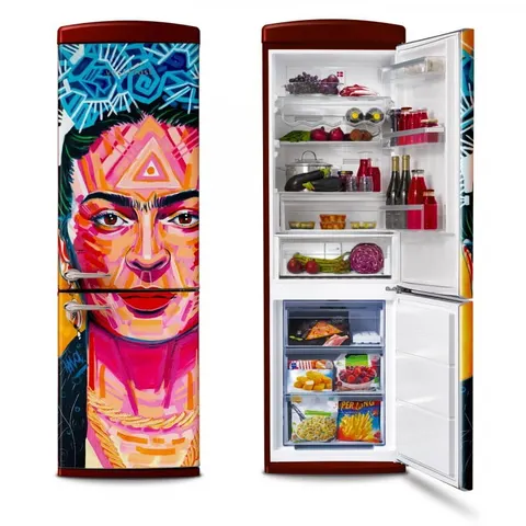 Lodówka Vestfrost VR-FB373-2E2BR Bordowy (Frida Kahlo)