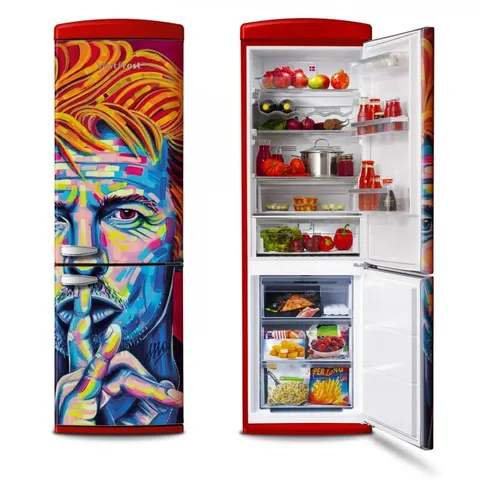 Lodówka Vestfrost VR-FB373-2E2RD Czerwony (David Bowie) + gratis blok noży SMEG KBSF02PB!