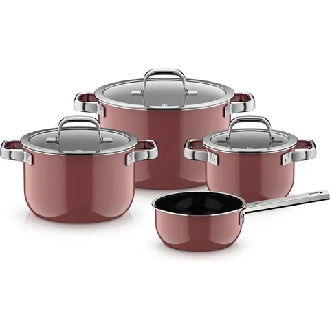 WMF - Komplet garnków FusionTec Mineral Pro 4szt Rose Quartz 0518955290