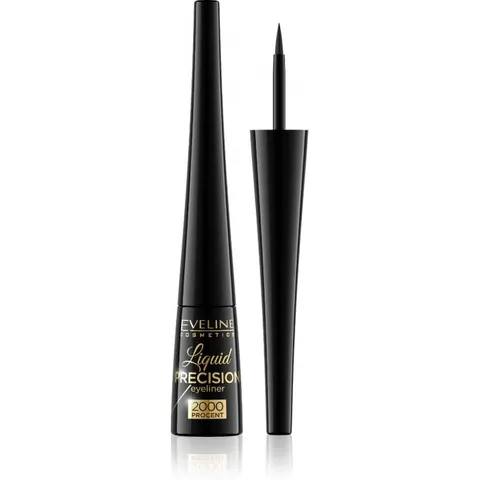 Eveline, Liquid Precision, eyeliner w płynie Matt Black, 4 ml