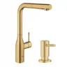 Bateria kuchenna Grohe ESSENCE Złota 30270GN0 + Dozownik COSMOPOLITAN