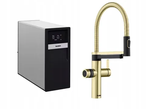 Bateria BLANCO EVOL-S Pro Soda Satin gold + Jednostka Drink Soda