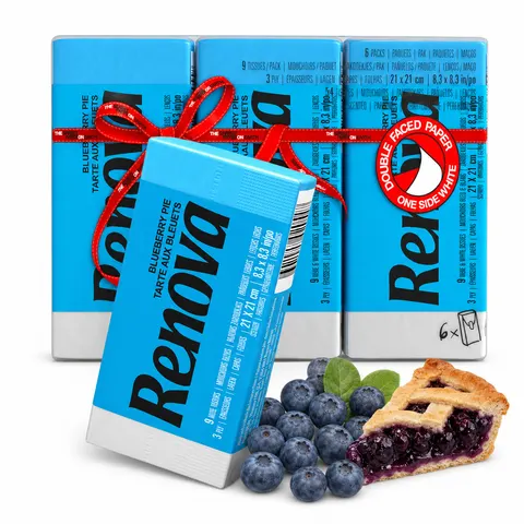 Chusteczki higieniczne Renova Blueberry Pie 3-warstwowe 6×9 szt.
