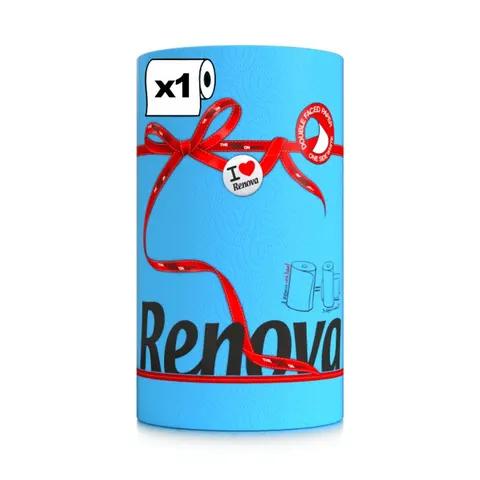 Niebieski ręcznik papierowy Renova Red Label 27,4 m – 1 rolka