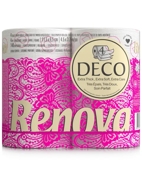 Papier toaletowy Renova Deco Biały Zapachowy 4-Warstwy 140 Listków 4 Rolki