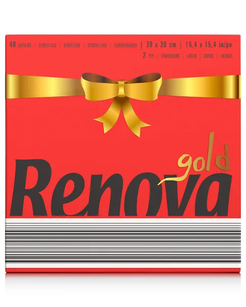 Serwetki stołowe Renova GOLD czerwone 40szt
