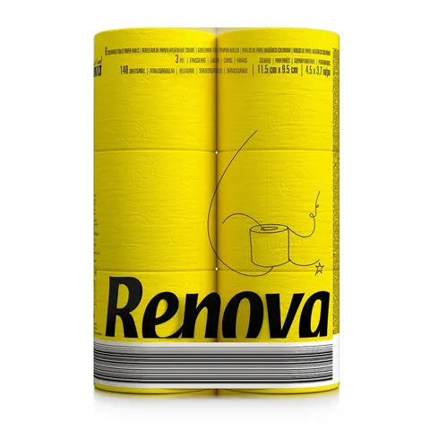 Żółty papier toaletowy Renova 6R