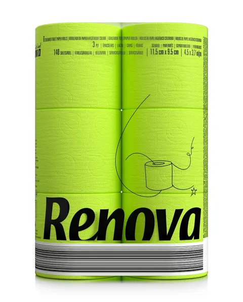 Limonkowy papier toaletowy Renova 6R