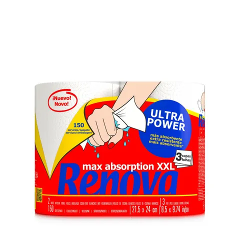 Ręcznik papierowy Renova Max Absorption XXL Ultra Power – 2 rolki