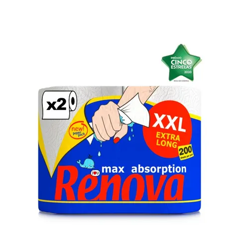 Ręcznik papierowy Renova Max Absorption XXL – 2 rolki, 200 arkuszy