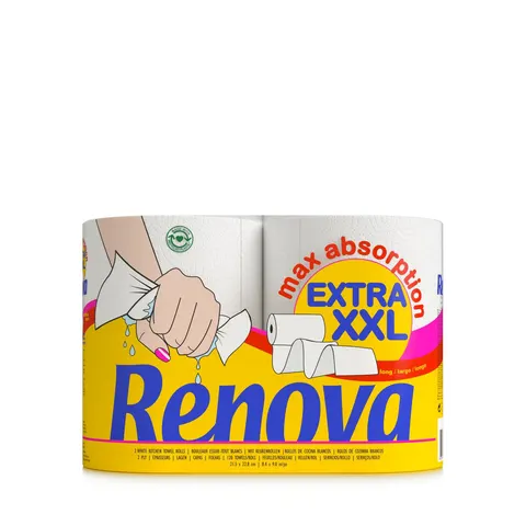 Ręcznik papierowy Renova Max Absorption Extra XXL – 2 rolki