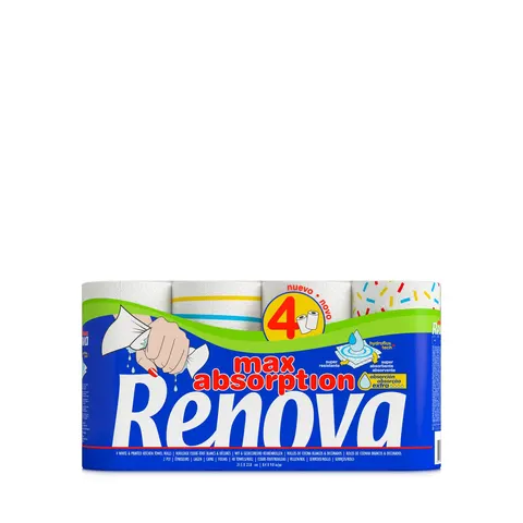 Ręcznik papierowy Renova Max Absorption – 4 rolki