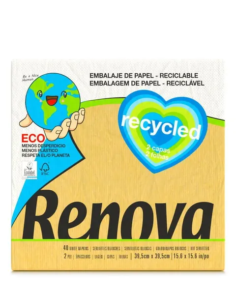 Serwetki Renova RECYCLED 39x39 40szt