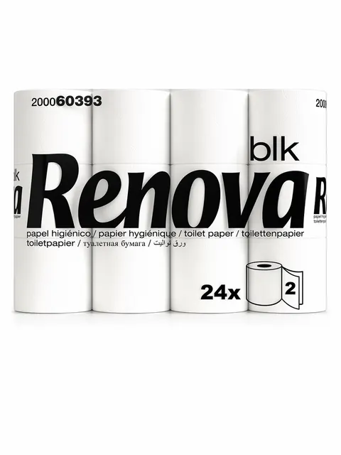 Papier Toaletowy Renova BLK 24R Biały 24 Rolki 2-Warstwowy