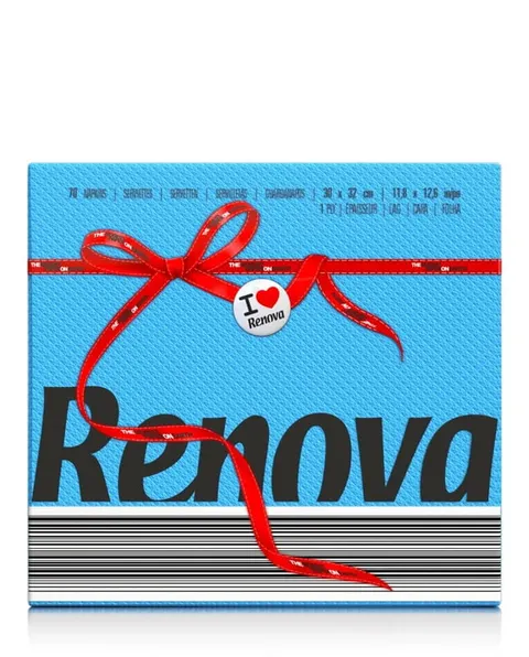Serwetki papierowe Renova Red Label niebieskie 70 szt