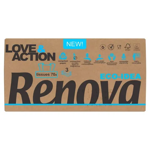 Wyciągane chusteczki higieniczne Renova Love&Action 70szt