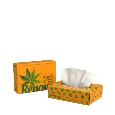 Chusteczki Higieniczne Renova Cannabis w Pudełku Mini 3-Warstwy 46 sztuk