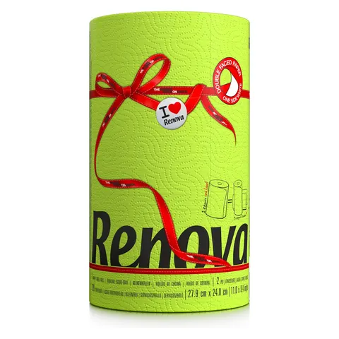 Limonkowy ręcznik papierowy Renova Red Label 27,4 m – 1 rolka