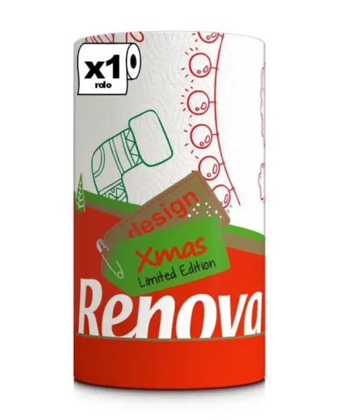 Ręcznik Papierowy Renova Design Boże Narodzenie 2 warstwy 120 arkuszy 1 rolka