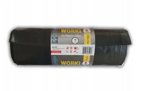 Grube Mocne Worki Na Śmieci 240L Czarne 55μm 1.10kg 90x140cm 10szt