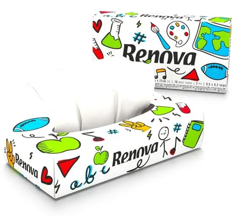 Chusteczki wyciągane do twarzy Renova Drawings 70 szt