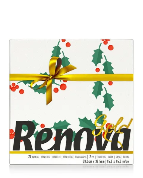 Serwetki stołowe Renova GOLD Xmas Holly 20 szt
