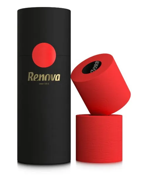 Czerwony papier toaletowy Renova tuba premium 3R