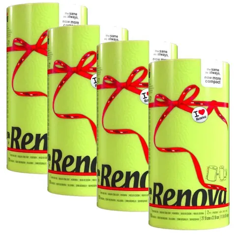 Zestaw 4 ręczników kuchennych Renova Limonkowy Compact 2-warstwowych 120 arkuszy