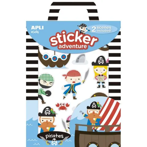 Naklejki Zestaw z 2 Planszami Piraci / Apli Kids