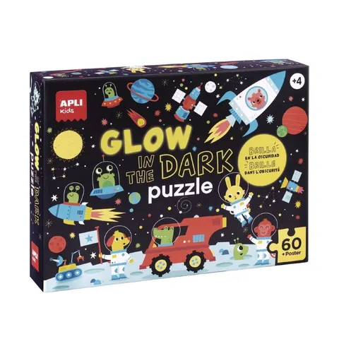 Puzzle dla Dzieci Świecące w Ciemności Kosmos 4+ / Apli Kids