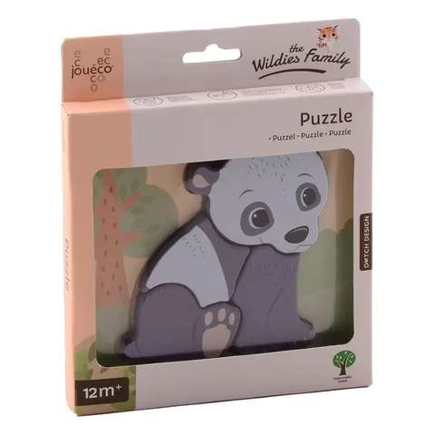 Puzzle Drewniane Panda The Wildies Family / Joueco