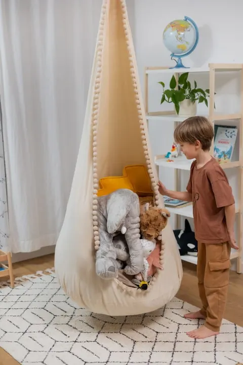 Huśtawka Kokon dla Dzieci DUŻA - Truflowa Kuleczka