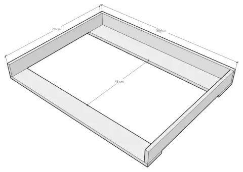 Przewijak nakładka na komodę Gullaberg Ikea (99x48x100 cm) - SZEROKA, Kolor Szary