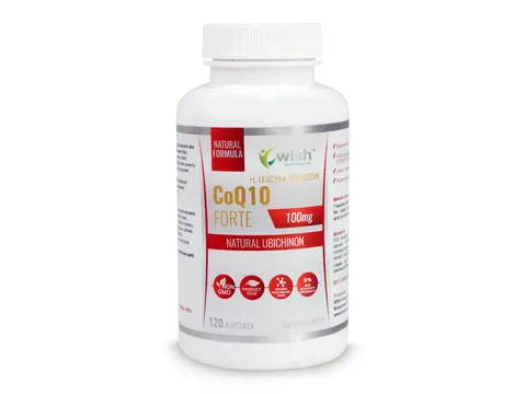 Wish Pharmaceutical - Koenzym Q10 Forte 100mg CoQ10 UBICHINON 120 Kapsułek VCAPS PRODUKT VEGE