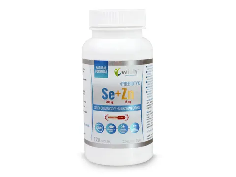Wish Selen 200mcg + Cynk 15mg + Prebiotyk 120 kapsułek - Skóra Włosy Paznokcie Odporność Płodność