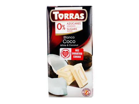 TORRAS Czekolada biała z kokosem 75g Torras