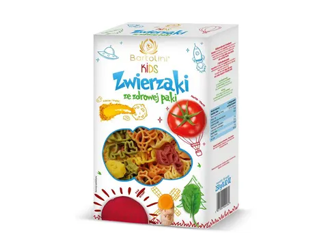 Makaron KIDS Zwierzątka Pięciosmakowe 250g - Bartolini