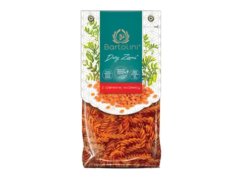Makaron z Czerwonej Soczewicy Świderek 250g - Bartolini