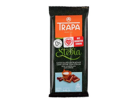 Trapa Czekolada mleczna ze stewią Trapa 75g