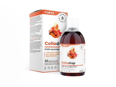 Aura Herbals - Colladrop Forte, kolagen morski 10000 mg, płyn 500 ml