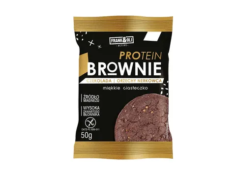 Ciastko Brownie Proteinowe Czekolada i Orzech Nerkowca bezglutenowe 50g - Frank&Oli