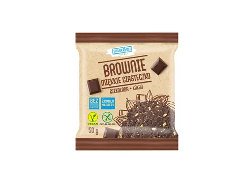Ciastko Brownie Czekolada Kakao bez cukru bezglutenowe 50g Frank&Oli