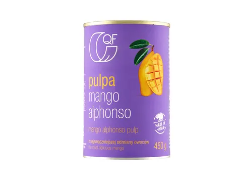 Quality Food Pulpa z mango Alphonso bez dodatku cukru 450g - QF