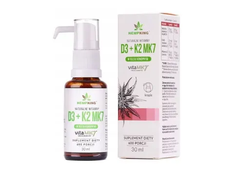 HEMPKING Witamina D3+K2Mk7 w BIO oleju konopnym 30ml